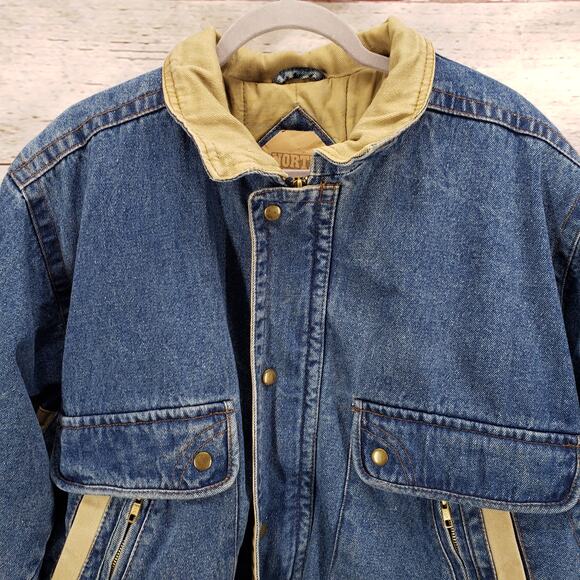North West Blue Heavy Denim Men's Full Zip/ Snap Jacket Size XL - Picture 2 of 14